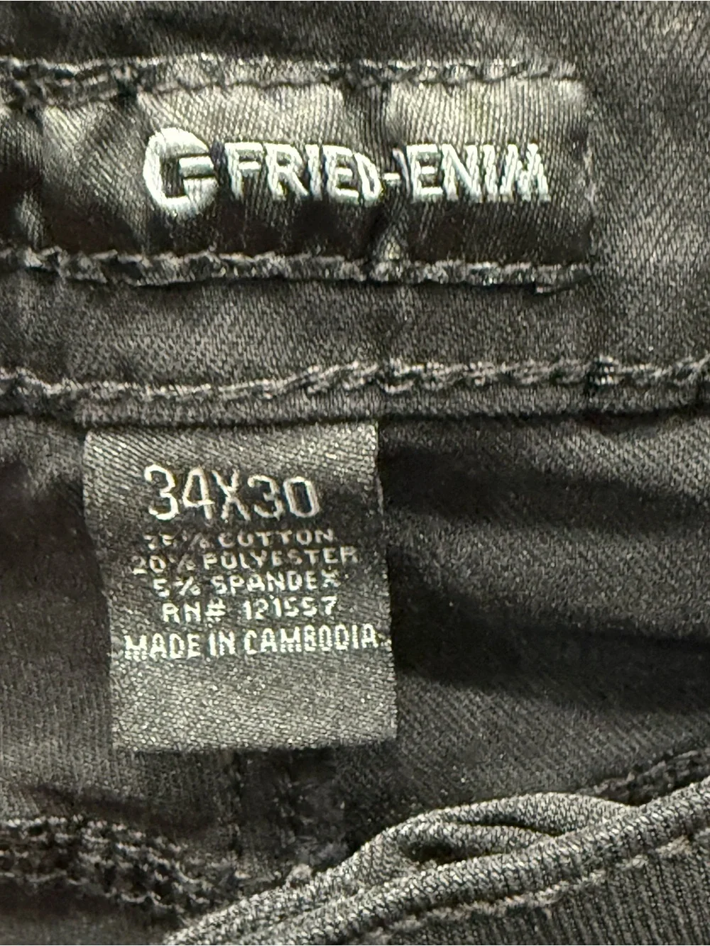 G Fried Denim Men's Black Dark Wash Slim Fit Stretch 5-Pocket Jeans 34x30